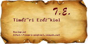 Timári Ezékiel névjegykártya